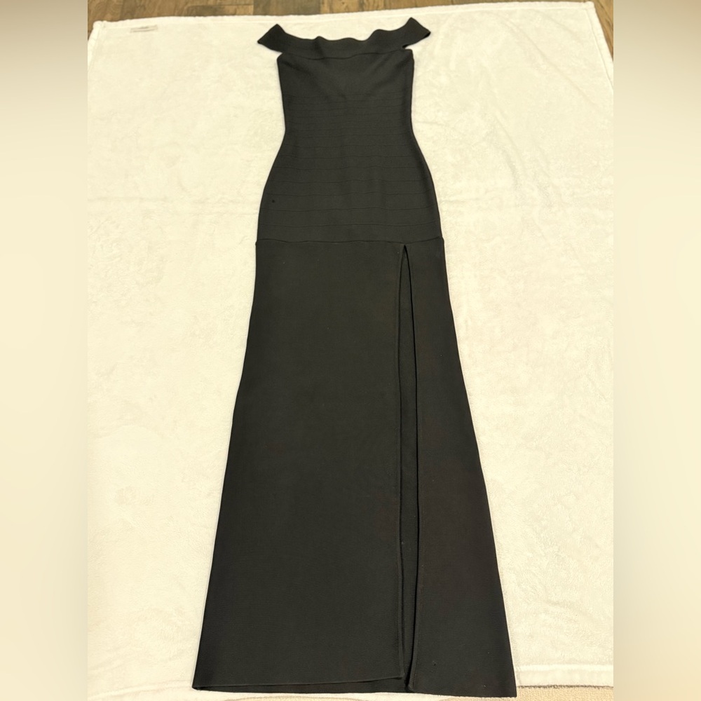 XS-Marciano Black Off Shoulder Bandage Gown